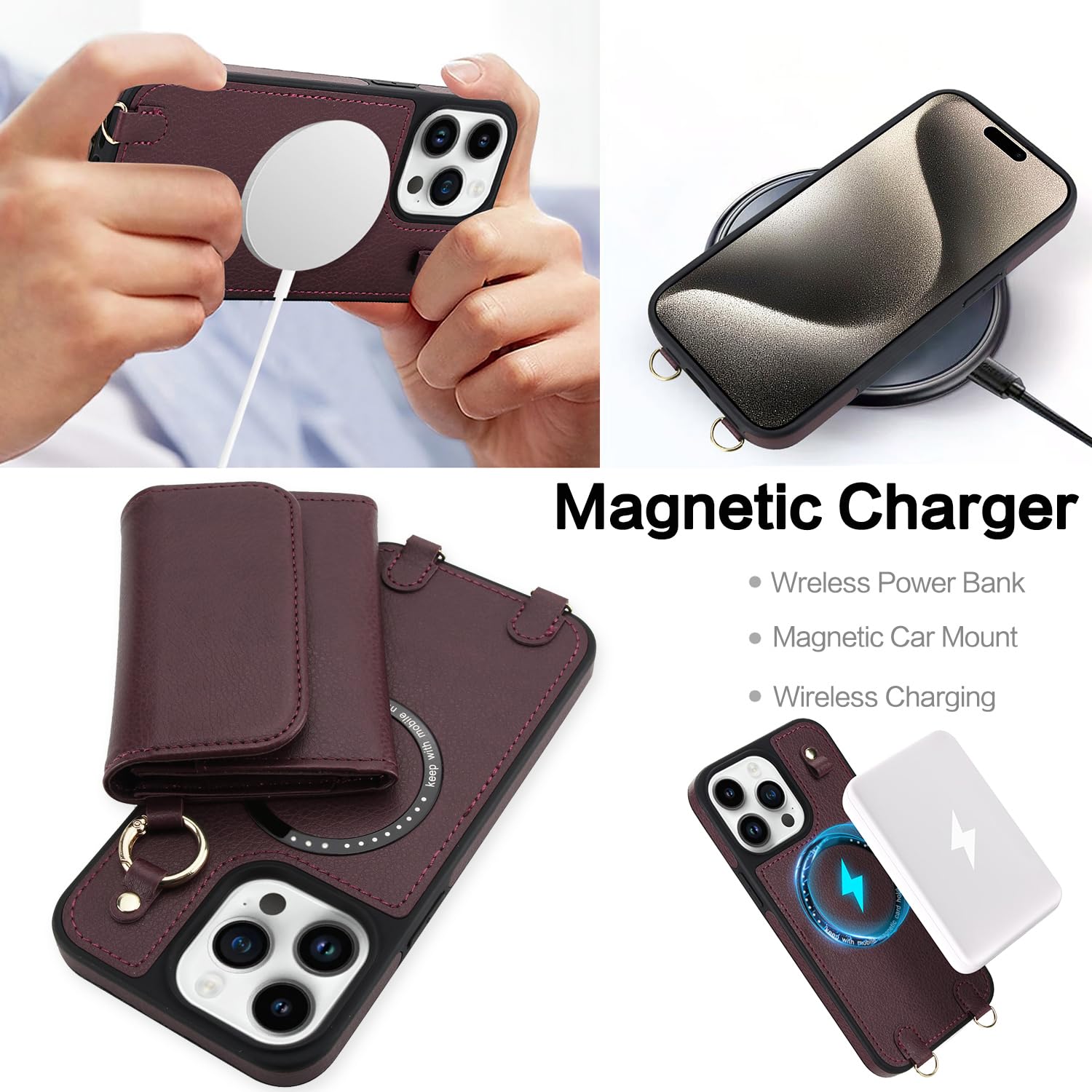 Amazon.com: Phone Case for iPhone 15 Pro 6.1 inch Wallet Magnetic